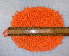 Orange Chenille Cleaning Sponge Mitt Polyester Washable