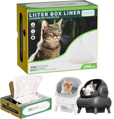 60 Count Cat Litter Bags Liners for Neakasas M1 1 (Pack of 60), WHITE