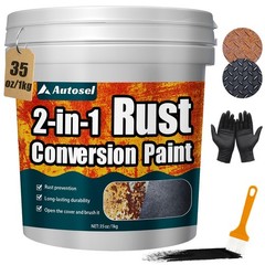 2-in-1 Rust Converter & Metal Primer, Stops Rust,Rust Inhibitor Paint for Met…