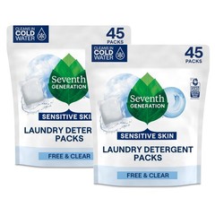 Seventh Generation Laundry Detergent Packs Free & Clear 90 Loads