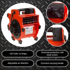 Blower Fan – 3-Speed Heavy-Duty Floor and Carpet Dryer – 1600 watts -Portable…