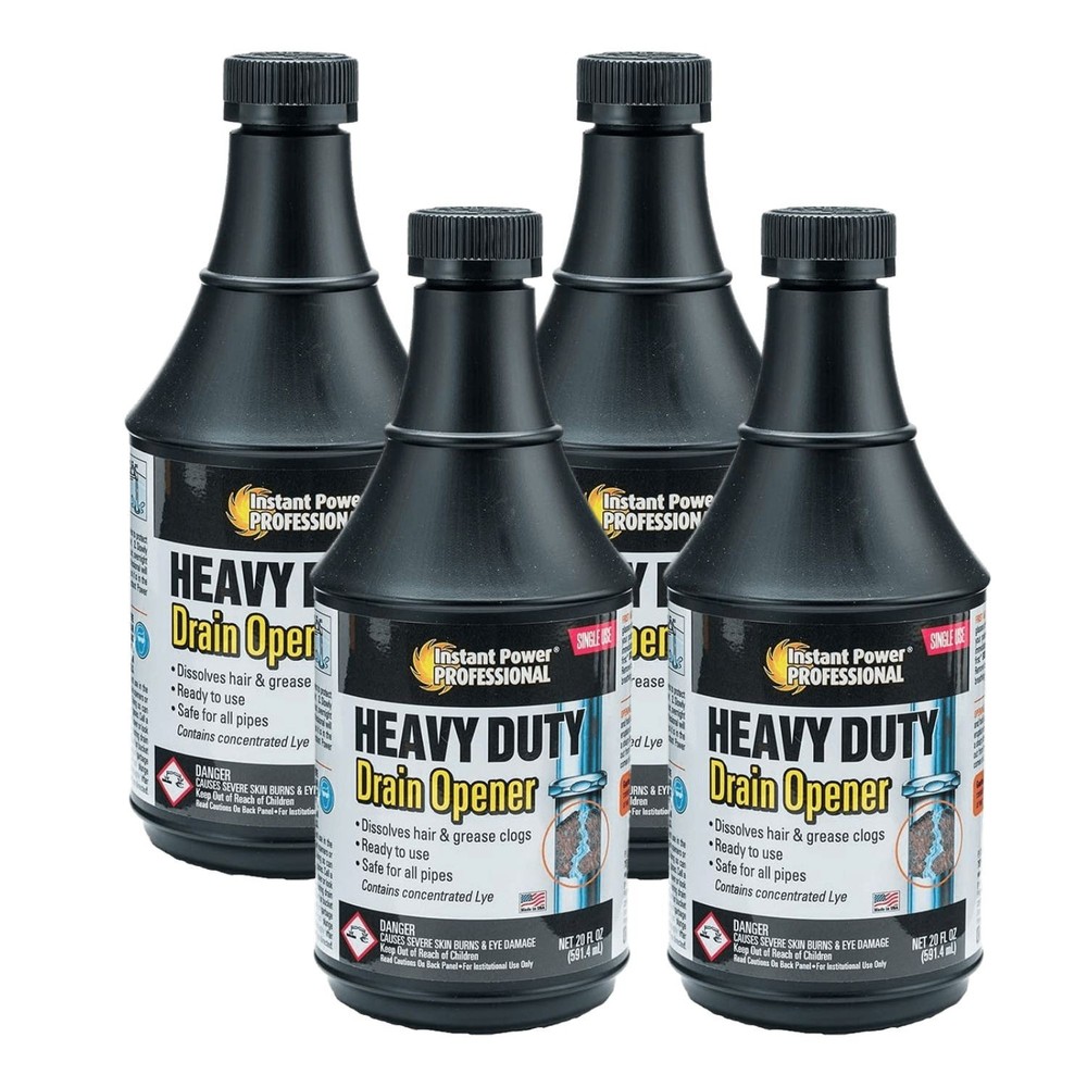 Pack of 4 Instant Power Professional 8877 Sink Drain Opener Cleaner Clog 20 Oz