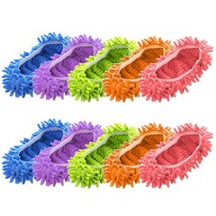 Cosywell 5 Pairs 10 PCS Mop Slippers for Floor 5 Women/7 Men, Colorful