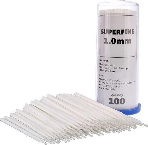 100 Paint Touch Up Brushes, Disposable Micro Brush Applicators, White with Fine