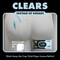 DUDE Wipes Fragrance Free Hemorrhoid Flushable 48 Count (Pack of 3), White