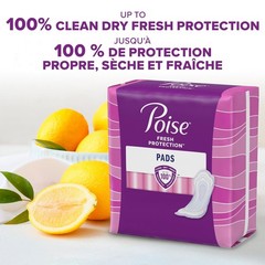 Poise Incontinence Pads, Maximum Absorbency, Long, 12 ct White