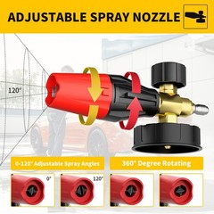 POHIR Pressure Washer Gun with Foam Cannon & 50ft Power Washer Hose, 3600PSI …