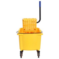 35 Quart Large Capacity Mop Bucket Side Press Cleaning Wringer Trolley