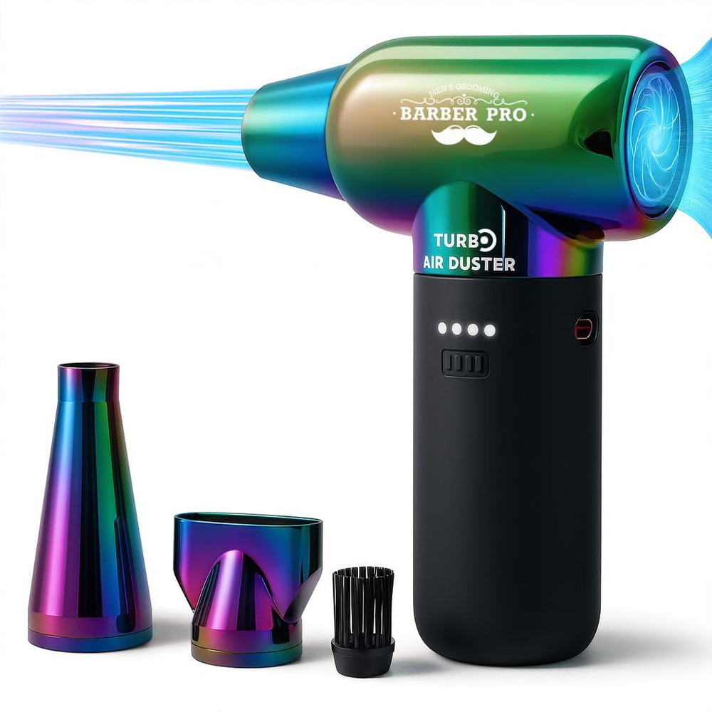 Compressed Air Duster – Electric for Hair Barber, 3 Gear Mini Green