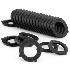 SmoTecQ 30 Pack Garden Hose Washers with Self-Locking Tabs – 3/4-inch, Black