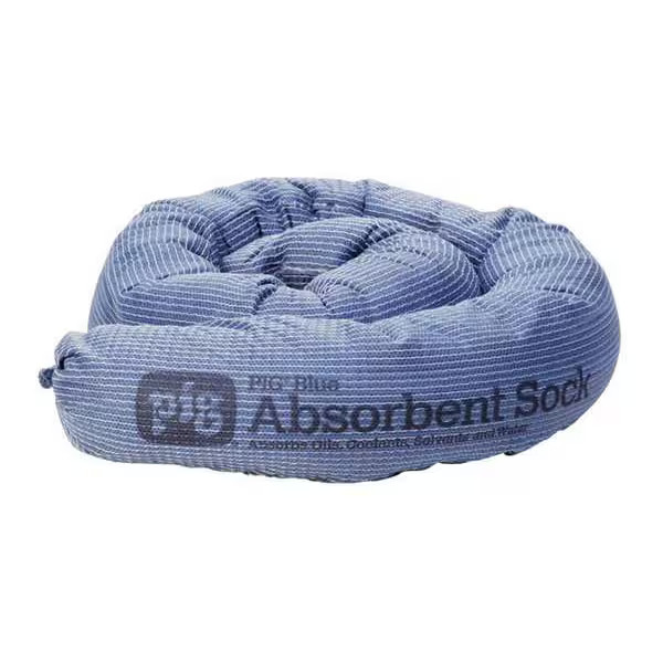 Pig Sorbent Sock, 9 gal, 3 in x 48 in, , Blue, 12 PK PIG238 Pig PIG238 3 in x 48