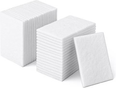 40 PCS White Non Woven Pads, Light Duty Scouring Pad, Abrasive Surface