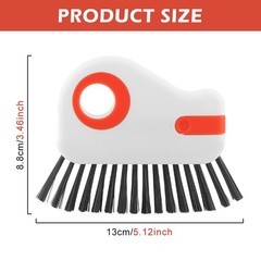 2 Pcs Groove Cleaning Brushes 2 in 1 Window Track Tools Gray Orange