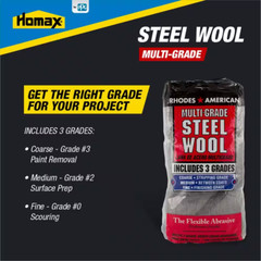 Assorted 12 Pad Steel Wool Coarse Medium Fine