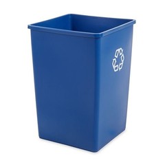 Rubbermaid Commercial Fg395873blue 35 Gal Square Recycling Bin, Open Top,