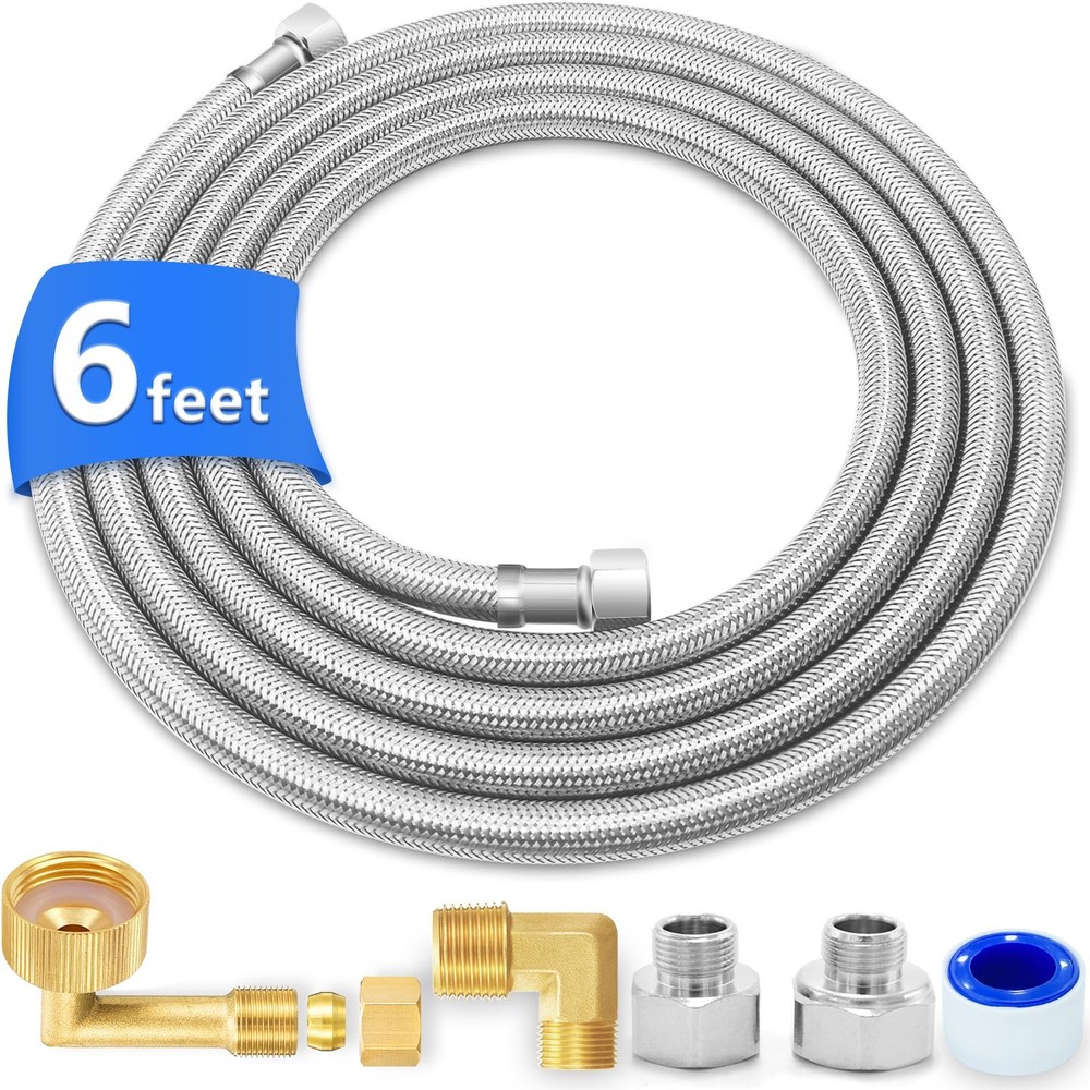 Dishwasher Installation Kit – 6 FT Stainless Steel 6 FT, Silver