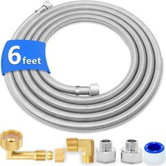 Dishwasher Installation Kit – 6 FT Stainless Steel 6 FT, Silver