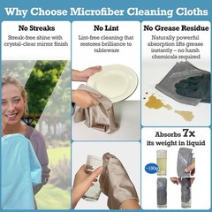 Lint-Free Streak-Free Glass Cleaning Cloth 3-Pack – Microfiber Towels Polish …