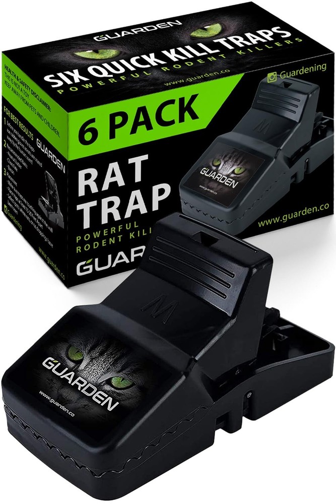 Rat Trap Six Pack – Indoor and Outdoor Traps for 6 Traps, Black