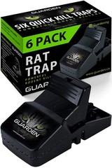 Rat Trap Six Pack – Indoor and Outdoor Traps for 6 Traps, Black