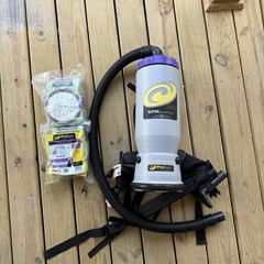 ProTeam Super QuarterVac Commercial Backpack Canister Vacuum SQV-100 Working