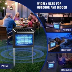 Zechuan Solar Bug Zapper Outdoor 4500V Mosquito Zapper Waterproof Panel Sensor