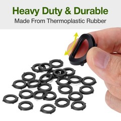 SmoTecQ 30 Pack Garden Hose Washers with Self-Locking Tabs – 3/4-inch, Black