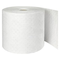 Condor 436M84 Sorbent Roll, 24 Gal, 15 In X 150 Ft, Oil, White, Polypropylene