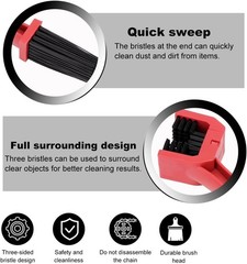 2-Piece Universal Bike or Motorcycle Chain Washer Brush Set, Color: Red+black