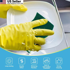 AIDEA Heavy-Duty Scrub Sponges, 6Count, Sponges for Non-Coated Light-green