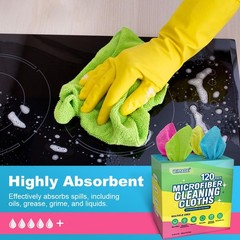 UNIMADE Microfiber Cleaning Cloth, 120 120 Pack, Pink & Yellow & Green & Blue