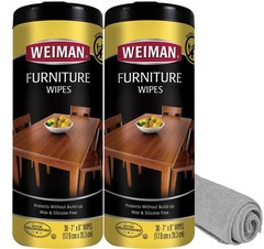 Weiman Wood Polish and Cleaning Wipes, For Furniture 20 Count (Pack of 3)