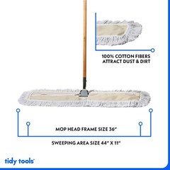 Commercial Dust Mop & Floor Sweeper, 36 in. Dust Mop for Hardwood Floors, Cot…