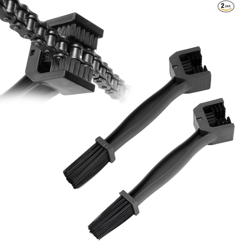 2-Piece Universal Bicycle or Motorcycle Chain Washer and Di Color: Black+black