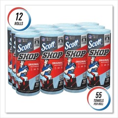 Scott 75147 9.4″ x 11″ 1-Ply Standard Shop Towels – Blue (12/Carton) New