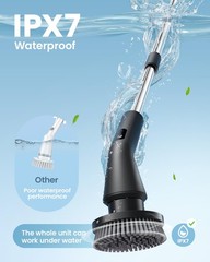 Leebein Electric Spin Scrubber, 2026 Upgraded Cordless Cleaning Pure Black
