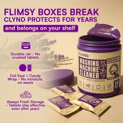 CLYND Washing Machine Cleaner Tablets 24 Pack 1 Count (Pack of 24), Lavender