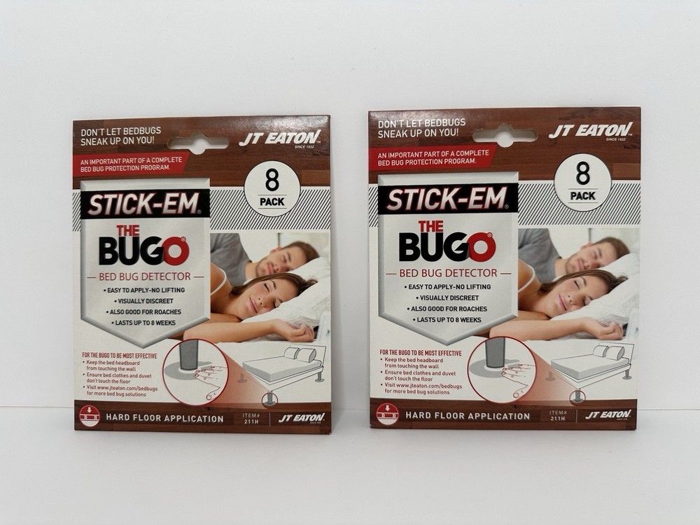 JT Eaton Stick-em The Bugo 8-Pack Bed Bug/Roach Detector (Lot Of 2) (16 Total)
