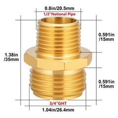 Garden Hose Adapter Fittings Solid brass Connectors Hose conversion pipe conn…