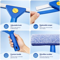 Window Cleaning Kit with Extension Pole,Professional Washing 79″, Blue