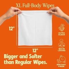 HyperGo XL Body Wipes for Women & Men – 12″ x12″ 20 Count (Pack of 1)