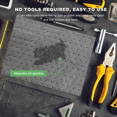 Oil Absorbent Pad 13″ x 10″ Weight Dimpled Pad Polypropylene Mat for Oil & Fluid