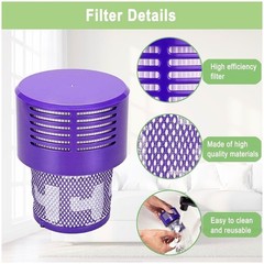 Bvhonwe V10 Filter Replacement for Dyson SV12 SV27 2 Pack Purple NEW 969082-01