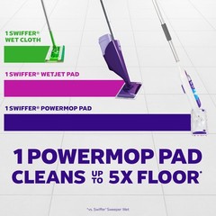 Swiffer PowerMop Multi-Surface Mop Kit for Floor 1 Kit, Purple and White