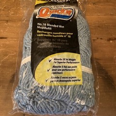 New Professional Clean Big Quickie Blue Blended Cotton #18 Wet Mop Refill Sealed