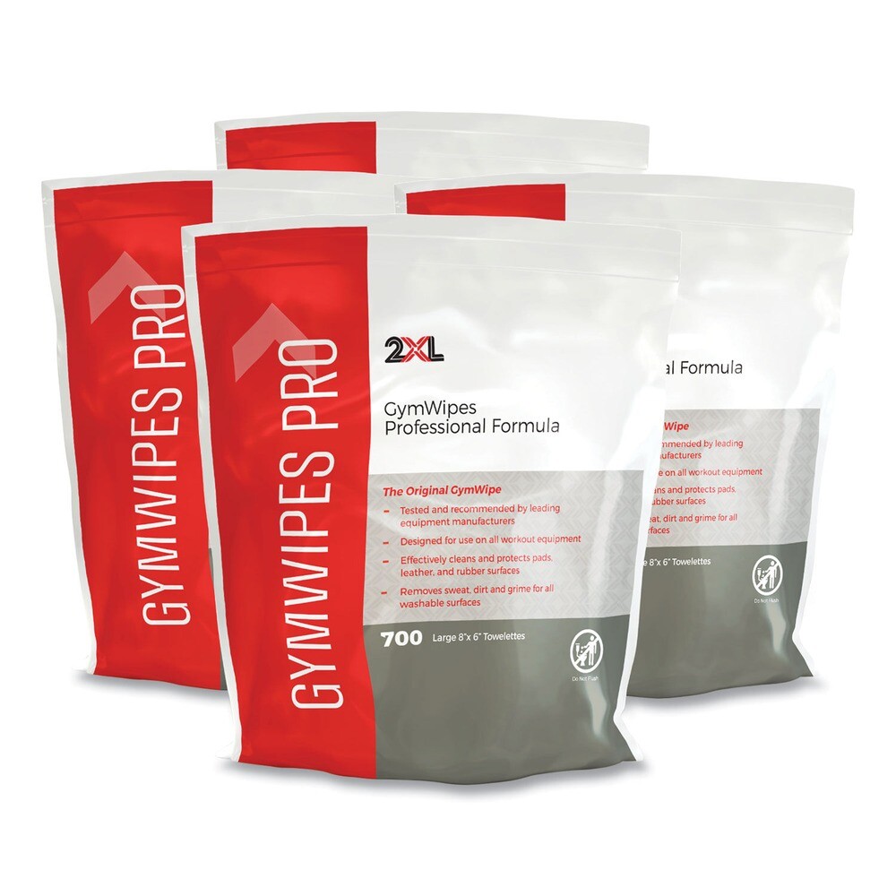 2XL L38 1-Ply 6 x 8 Gym Wipes Professional – Unscented/White (4/Carton) New