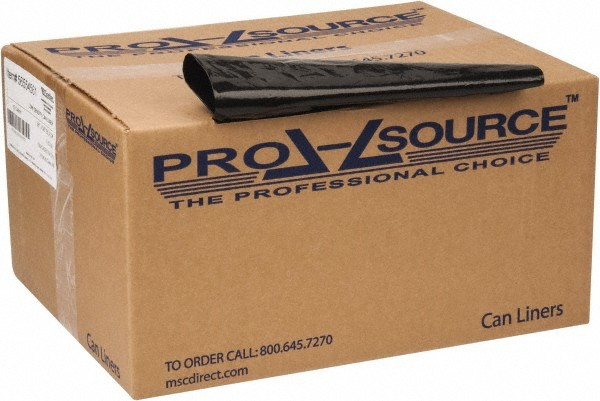 PRO-SOURCE 60 Gal 1.65 mil Heavy-Duty Trash Bag 38″ Wide x 58″ High, Black