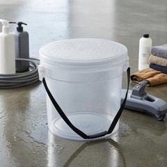 Car Wash Pail Transparent Cleaning Supplies Round Shape