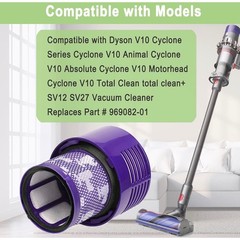 Bvhonwe V10 Filter Replacement for Dyson SV12 SV27 2 Pack Purple NEW 969082-01