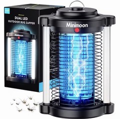Minimoon Dual LED Outdoor Bug Zapper 15W 4200V Corded Electric Portable